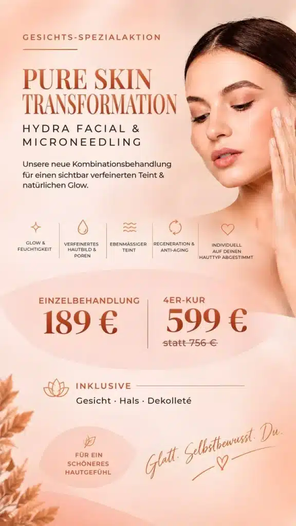 Pure Skin Transformation Hydra Facial & Microneedling Pure & Body Gleisdorf – 189 € / 4er-Kur 599 €